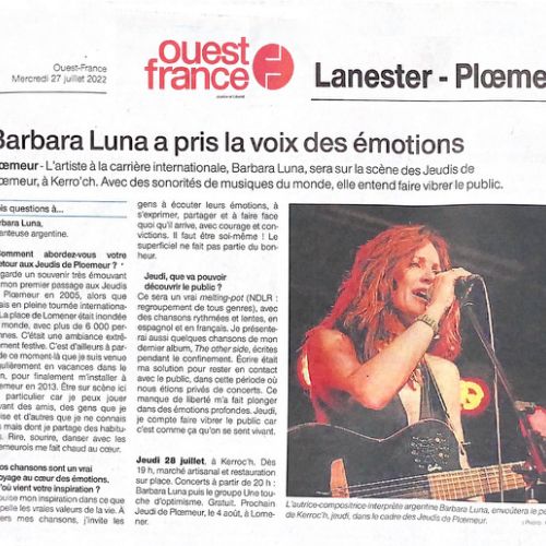 Barbara Luna en concert à ploemeur